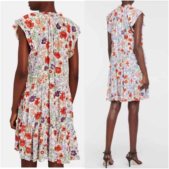 NWT VERONICA BEARD Zee Floral Minidress in Off White - Picture 13 of 14